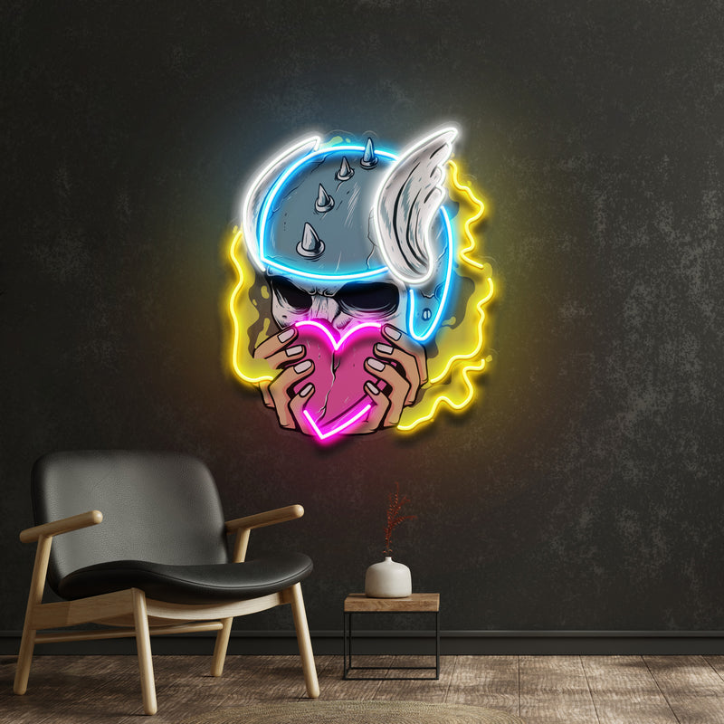 Amor Head Skull LED Neon Sign Light Pop Art