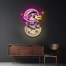 Astrodog Eat Pizza LED Neon Sign Light Pop Art