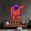 Astronaut Sight Gun Head LED Neon Sign Light Pop Art