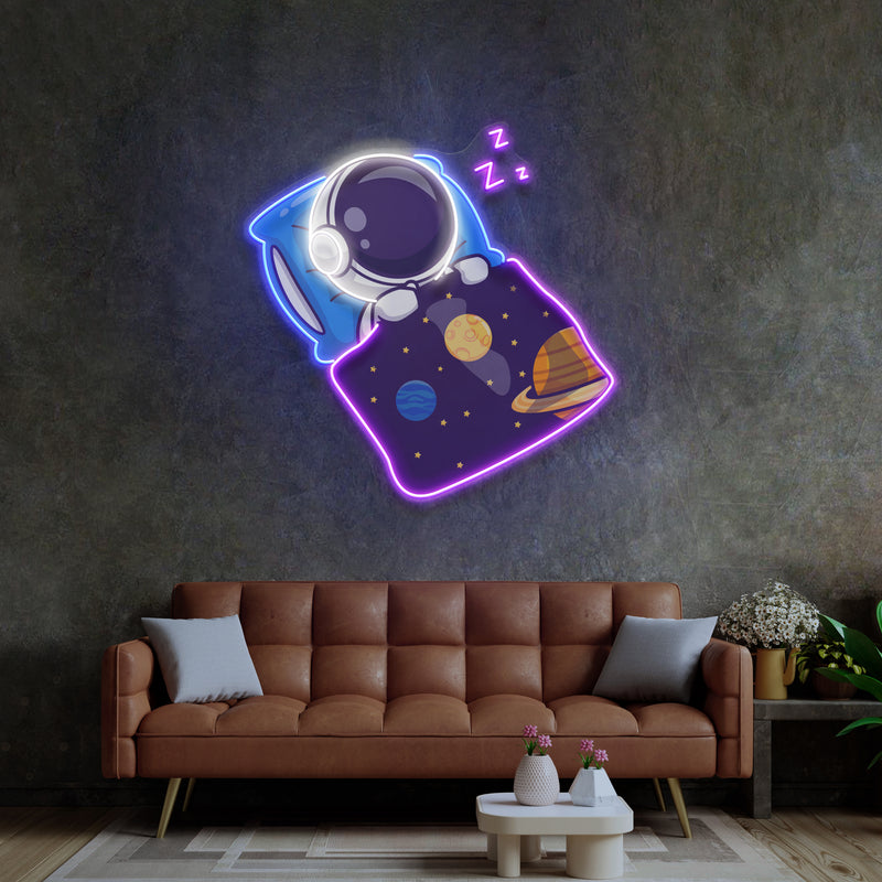 Astronaut Sleep LED Neon Sign Light Pop Art