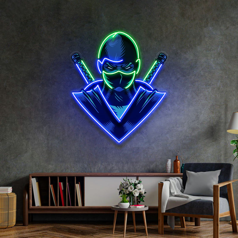 Blue Ninja LED Neon Sign Light Pop Art
