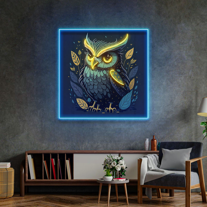 Blue Owl LED Neon Sign Light Pop Art