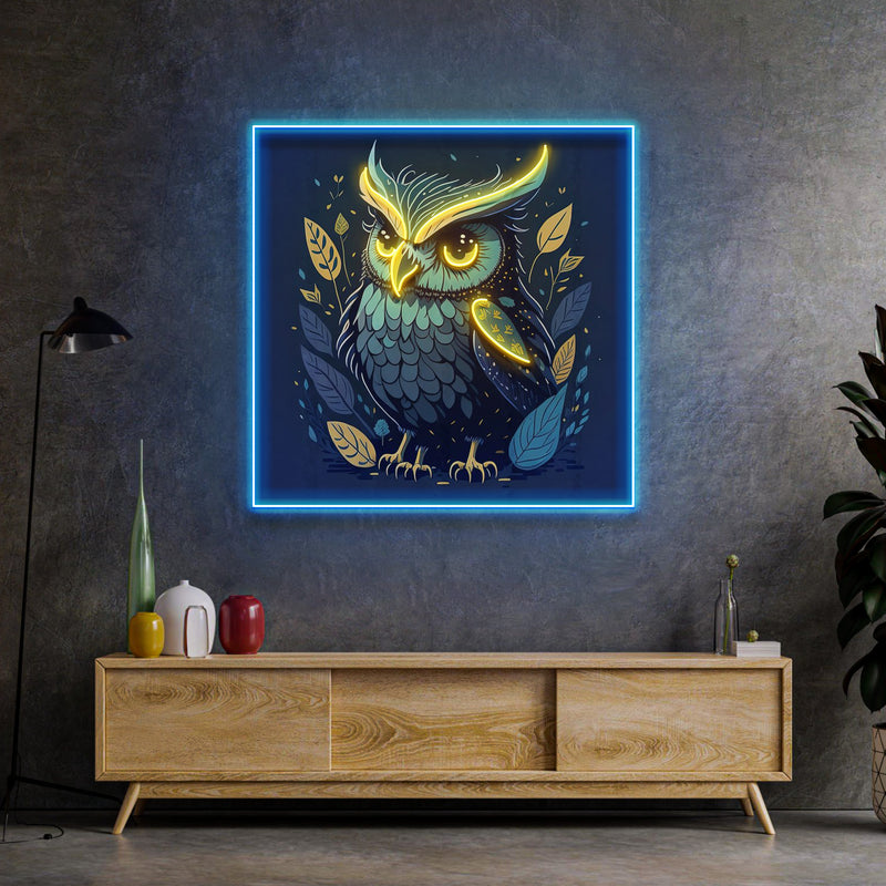 Blue Owl LED Neon Sign Light Pop Art