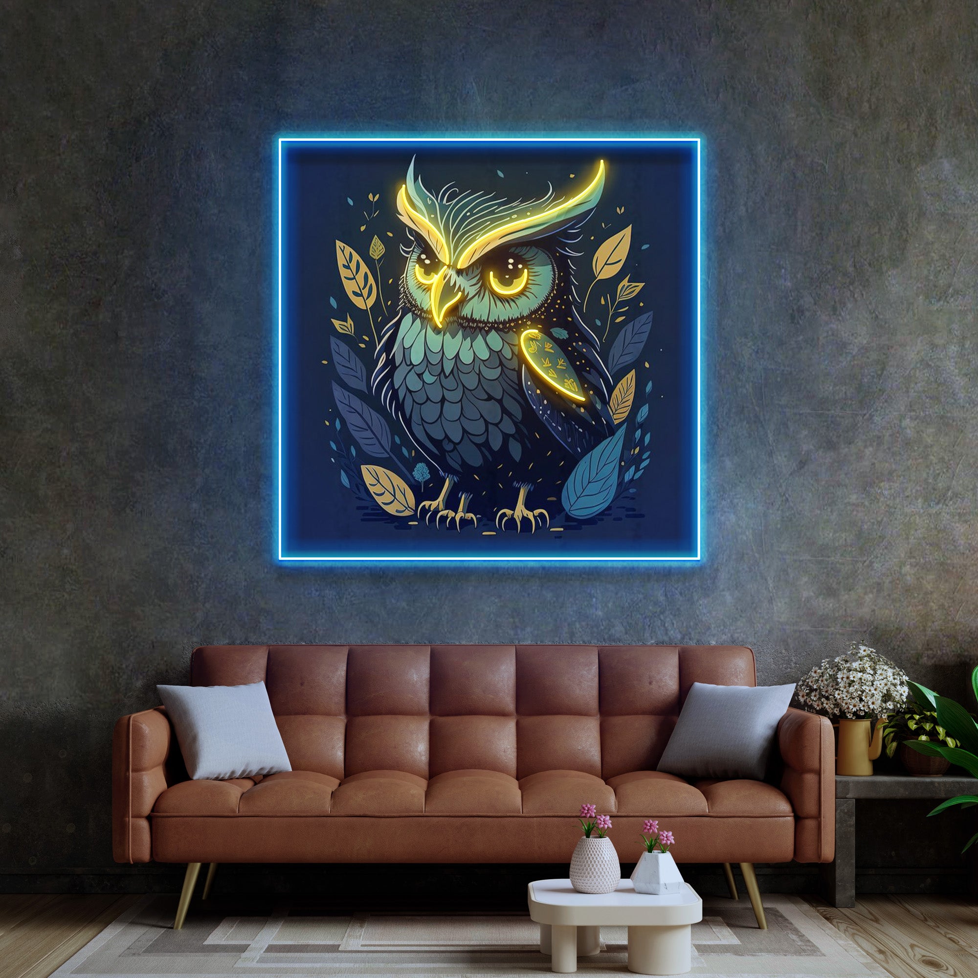 Blue Owl LED Neon Sign Light Pop Art