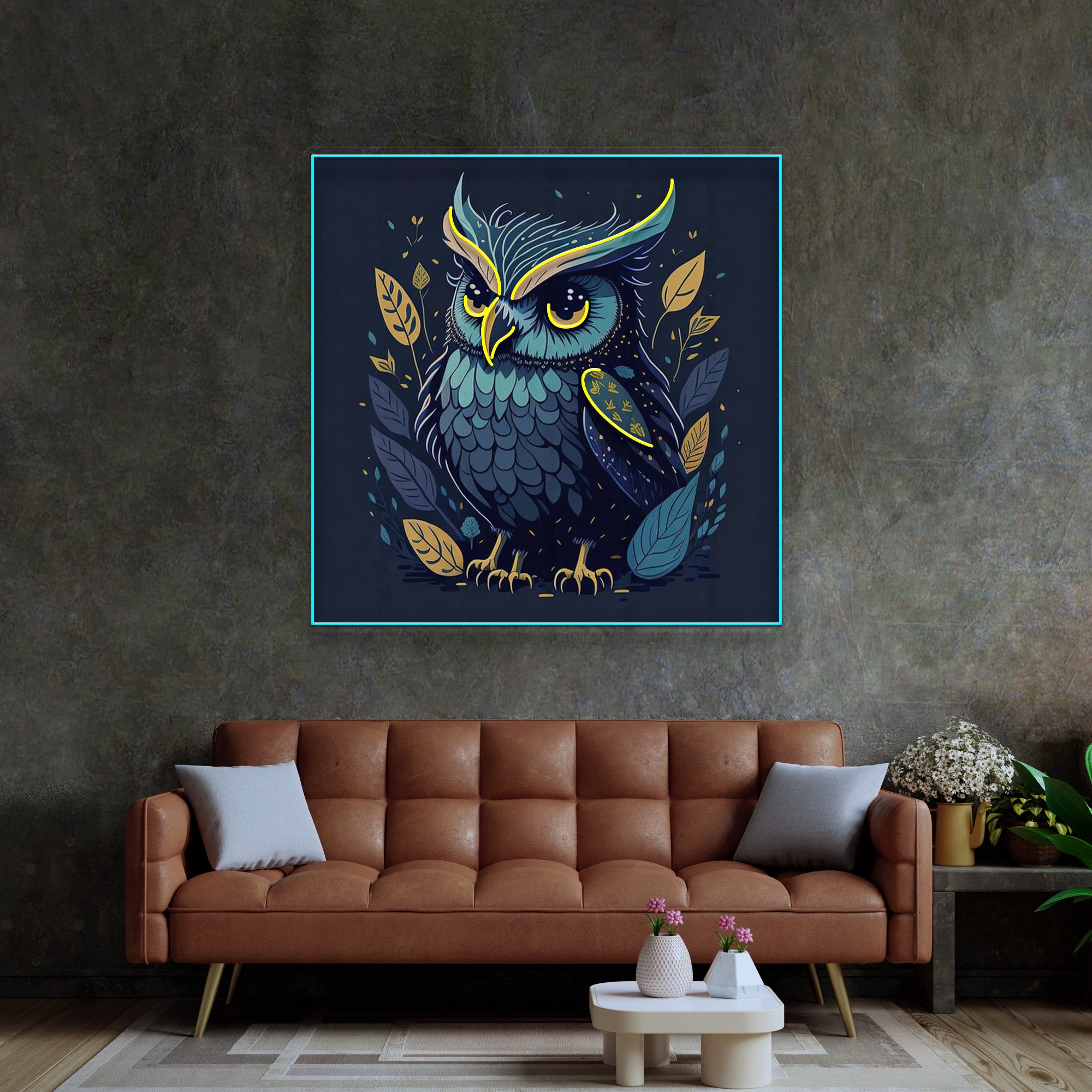 Blue Owl LED Neon Sign Light Pop Art