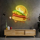 Burger Running LED Neon Sign Light Pop Art