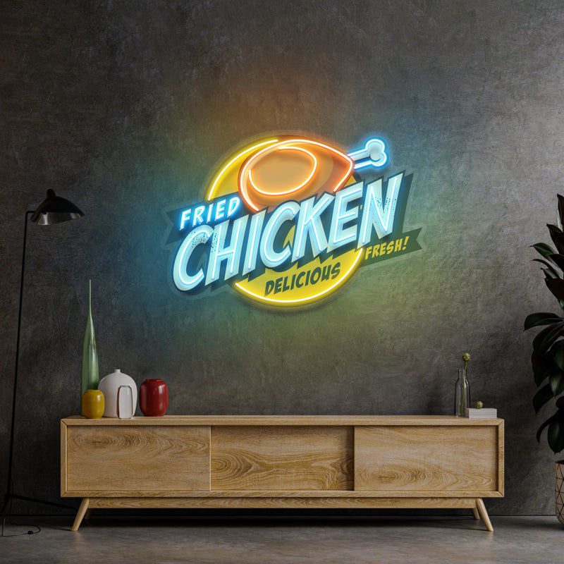 Fried Chicken Led Neon Acrylic Artwork