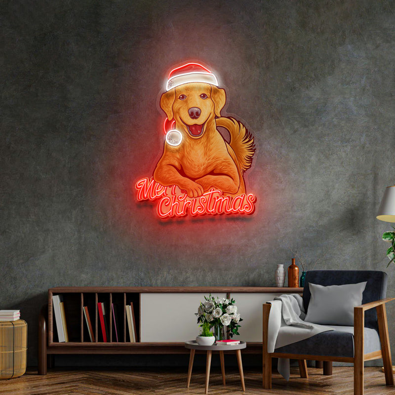 Christmas Dog LED Neon Sign Light Pop Art