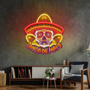 Cinco De Mayo Skull Mascot LED Neon Sign Light Pop Art