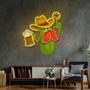 Cowboy Pickle Cartoon LED Neon Sign Light Pop Art