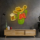 Cowboy Pickle Cartoon LED Neon Sign Light Pop Art