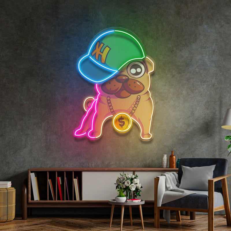 Cute Pug LED Neon Sign Light Pop Art