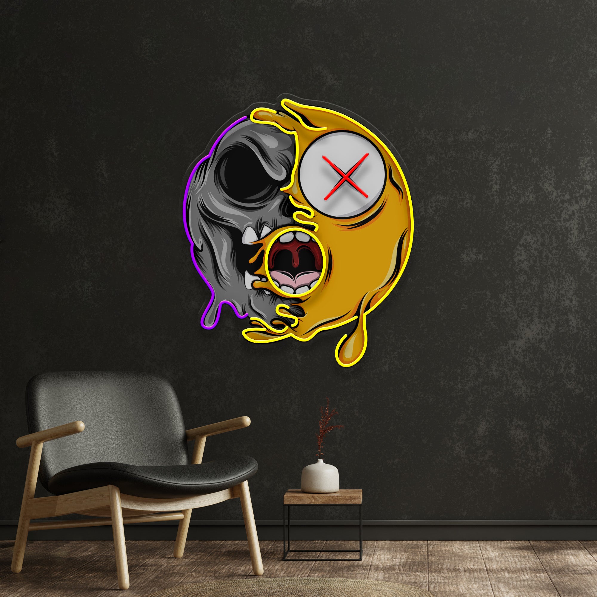 Dead Emoji Skull LED Neon Sign Light Pop Art