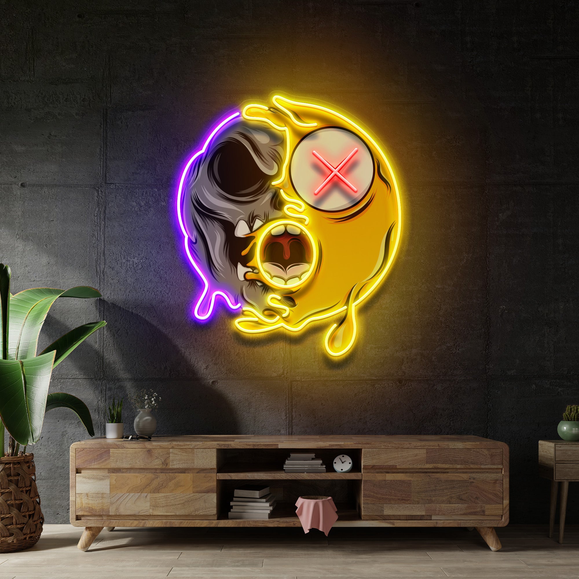 Dead Emoji Skull LED Neon Sign Light Pop Art