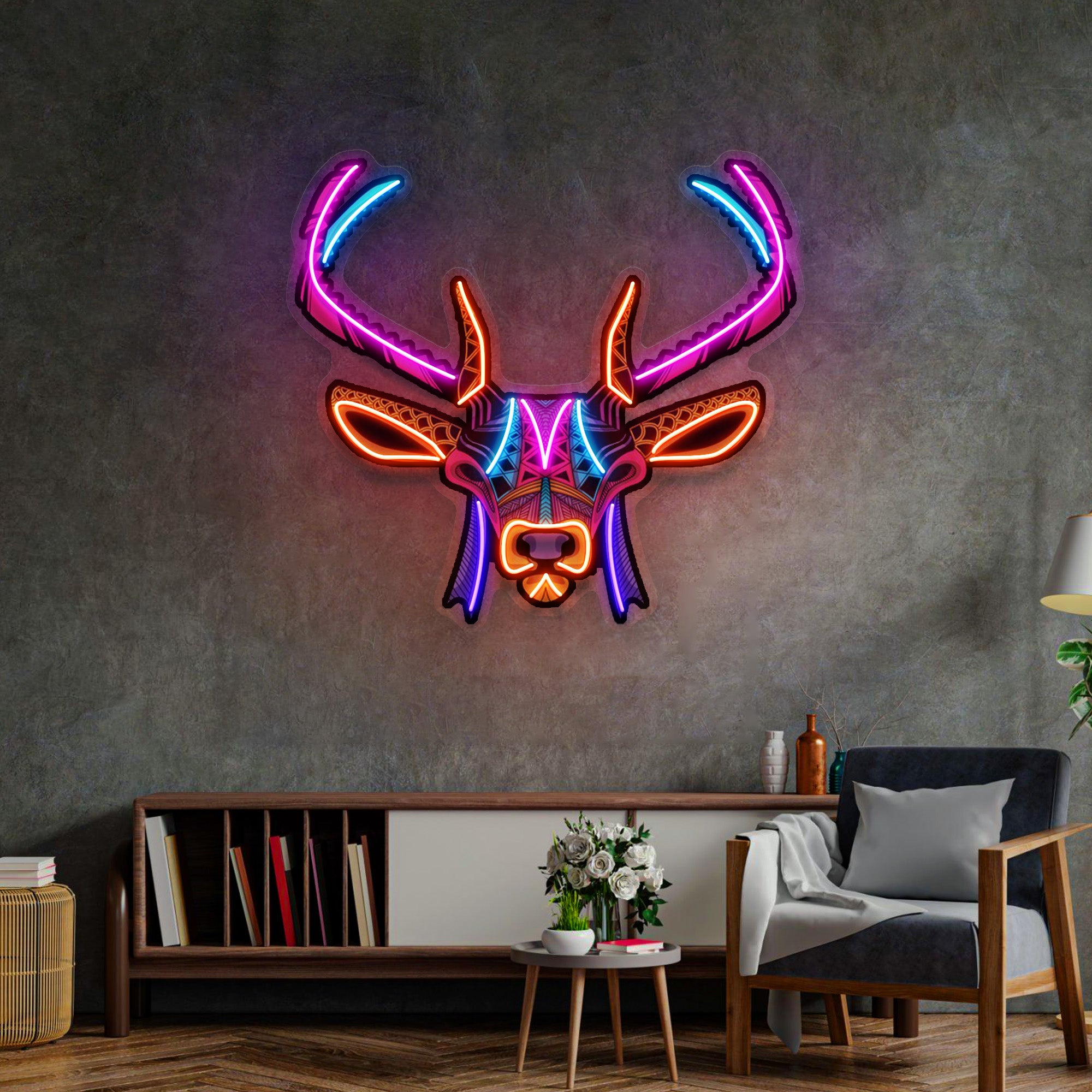 Decorative Deer LED Neon Sign Light Pop Art