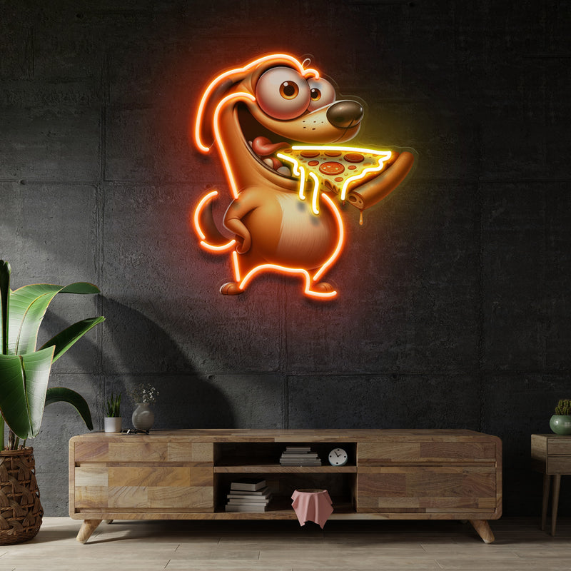 Dog Eat Pizza LED Neon Sign Light Pop Art