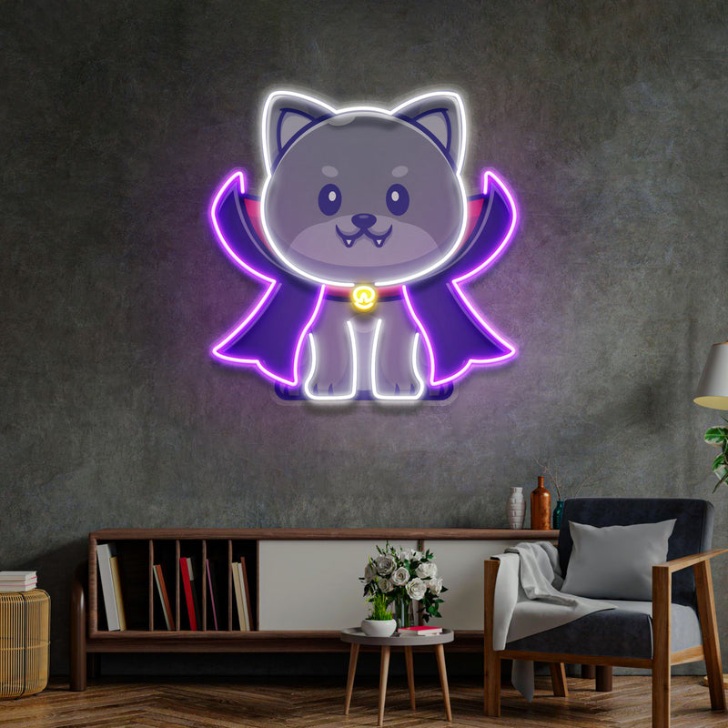 Dracula Dog LED Neon Sign Light Pop Art