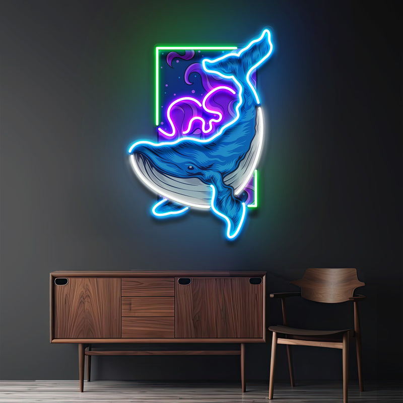 Dream Whale LED Neon Sign Light Pop Art