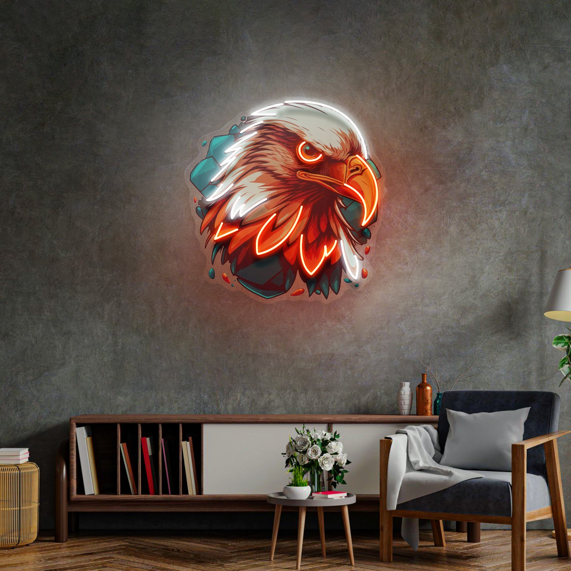 Eagle Head LED Neon Sign Light Pop Art