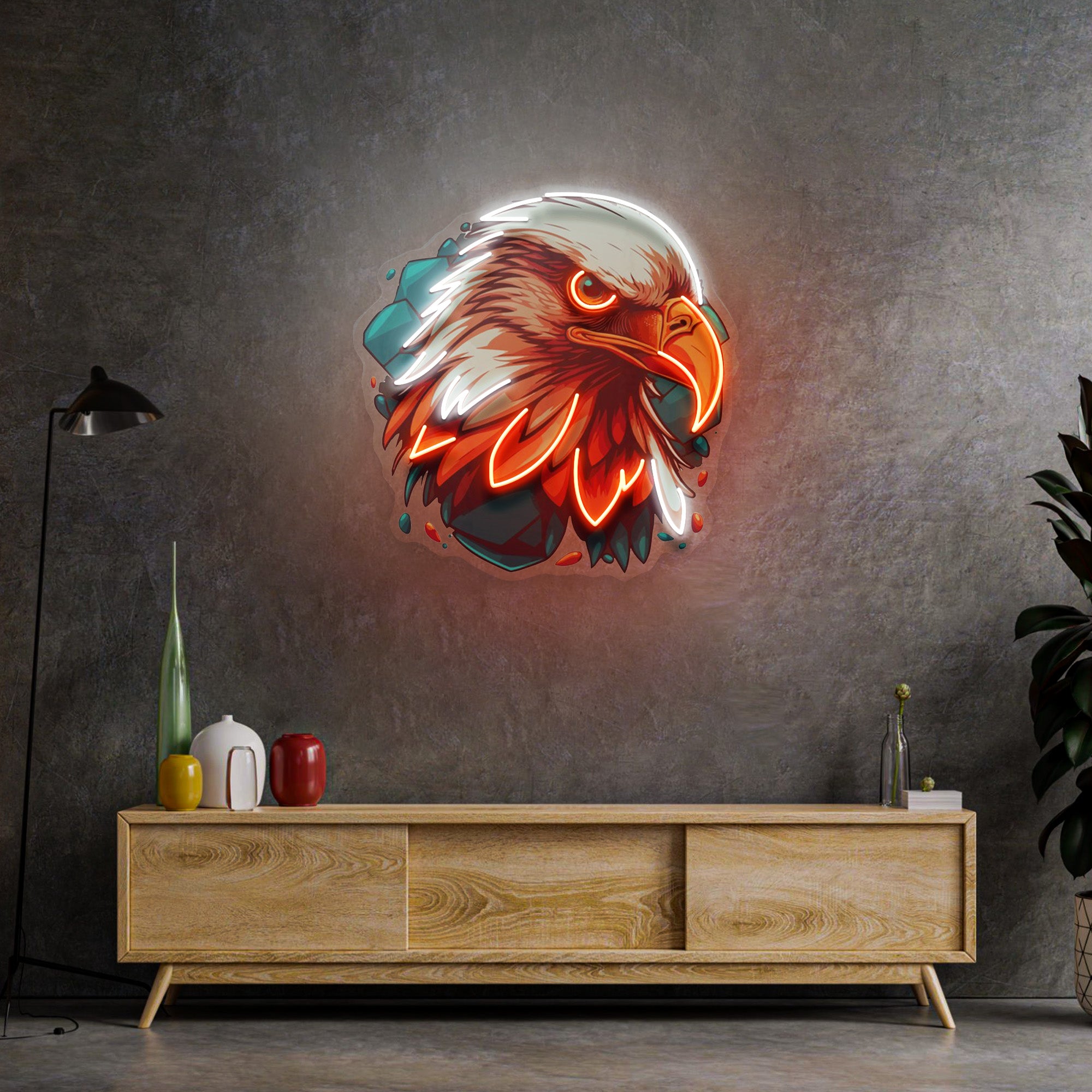 Eagle Head LED Neon Sign Light Pop Art