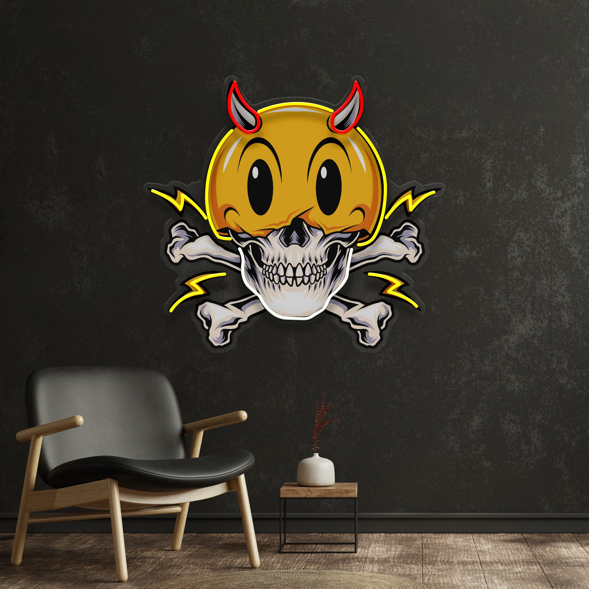 Emoji Hat Skull LED Neon Sign Light Pop Art