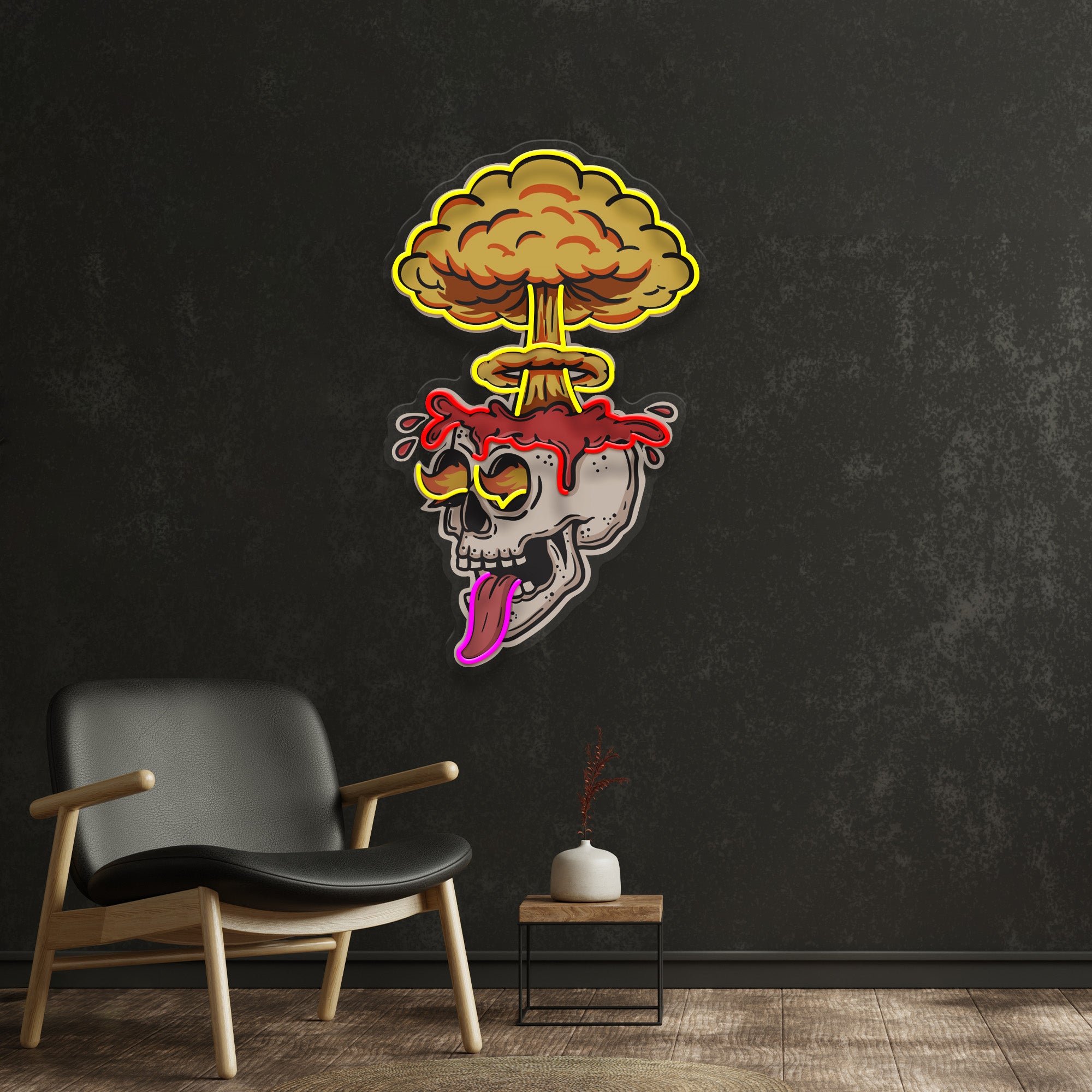 Exploded Skull LED Neon Sign Light Pop Art