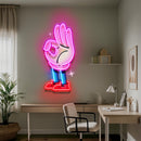 Flat Ok Fingers Hand LED Neon Sign Light Pop Art