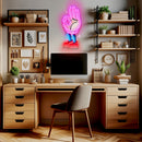 Flat Ok Fingers Hand LED Neon Sign Light Pop Art