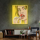 Girl Facial Expression LED Neon Sign Light Pop Art