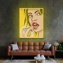 Girl Facial Expression LED Neon Sign Light Pop Art