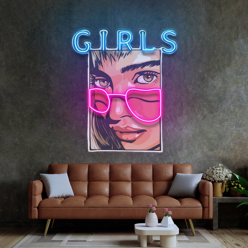 Girl in Sunglasses LED Neon Sign Light Pop Art