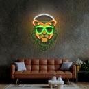 Green Lion LED Neon Sign Light Pop Art