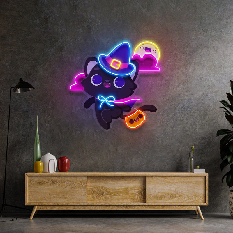 Halloween Cat LED Neon Sign Light Pop Art
