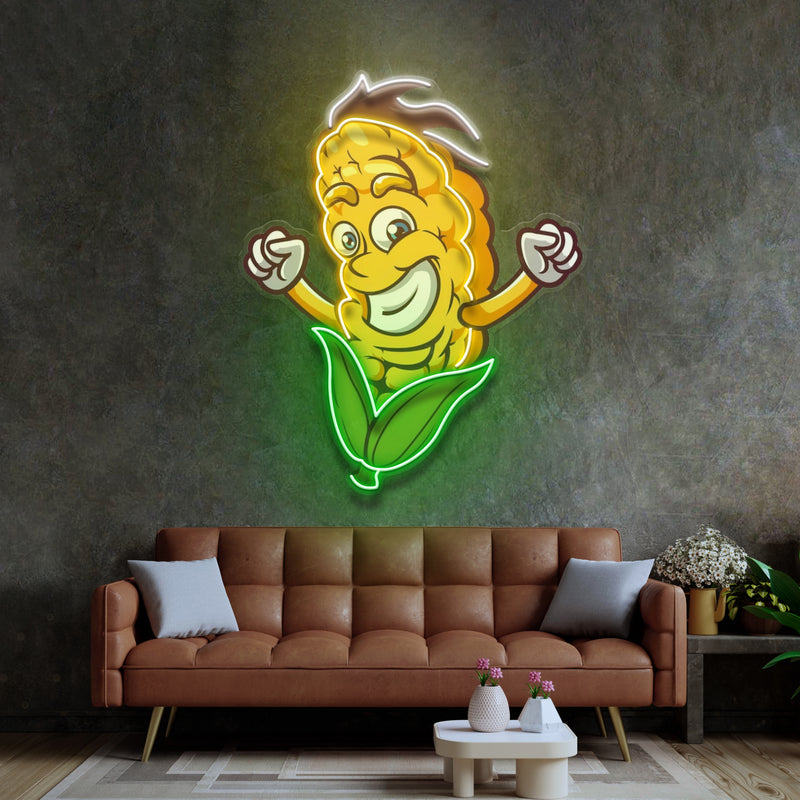 Happy Corn LED Neon Sign Light Pop Art