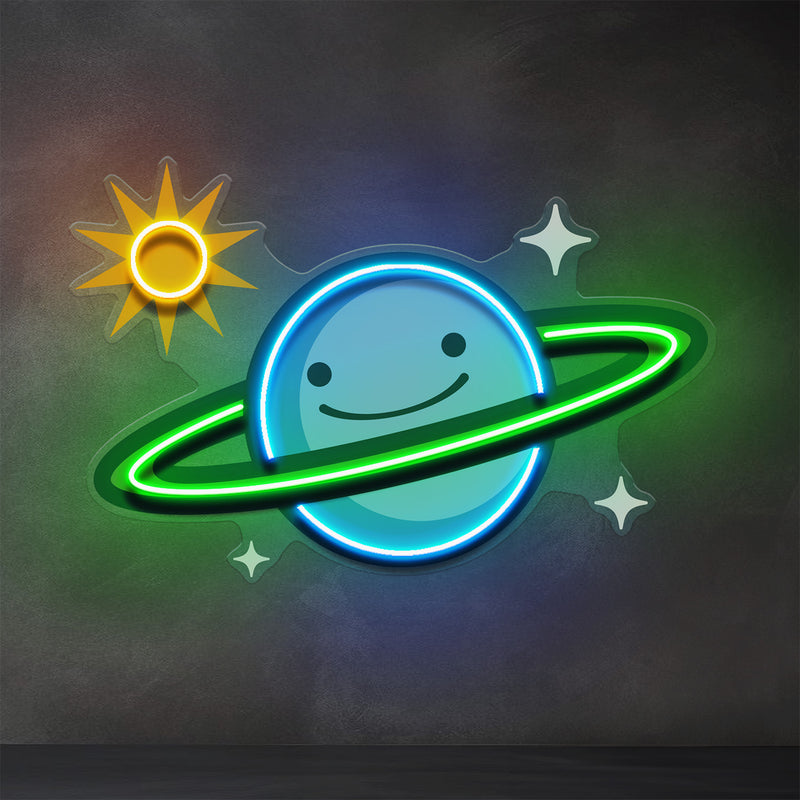 Happy Planet LED Neon Sign Light Pop Art