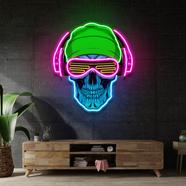 リラクゼーショングッズ Skull Lean Chibi Skull With Headphones PNG - Graffiti T-shirt, Sticker