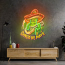 Inco De Mayo Cactus Mascot LED Neon Sign Light Pop Art