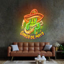 Inco De Mayo Cactus Mascot LED Neon Sign Light Pop Art