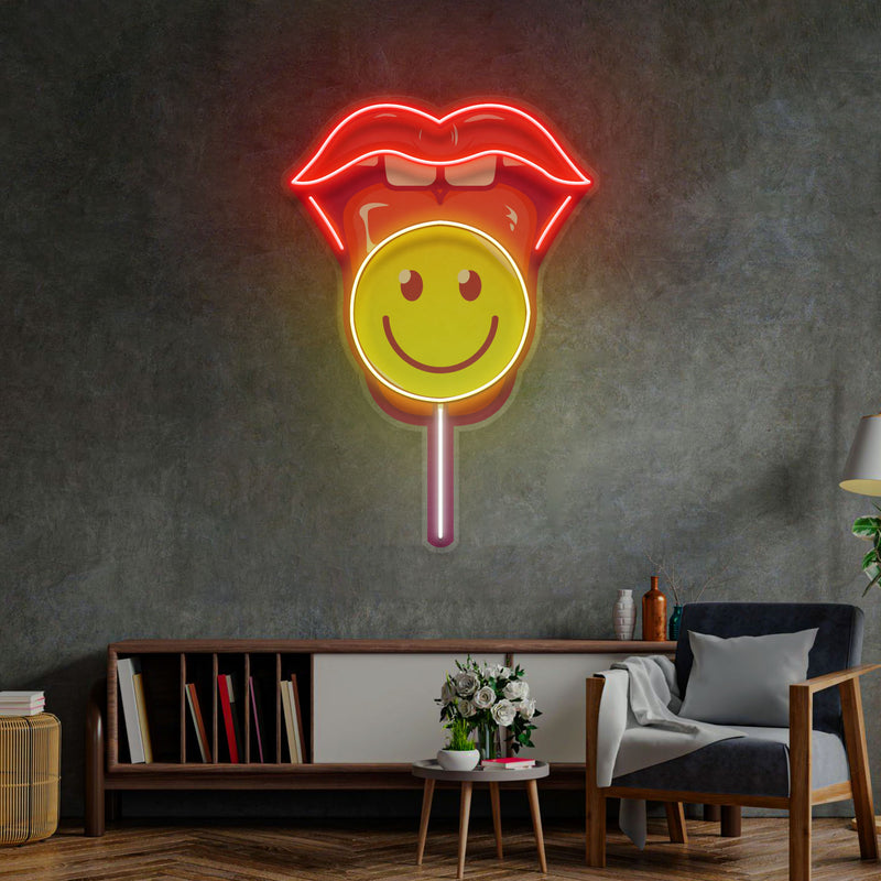 Lip Lolipop LED Neon Sign Light Pop Art
