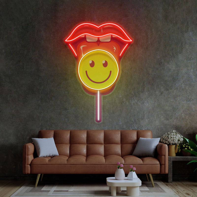 Lip Lollipop LED Neon Sign Light Pop Art