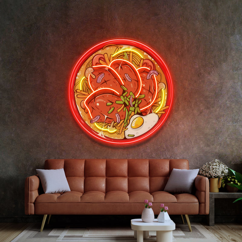 Noodle With Beef LED Neon Sign Light Pop Art