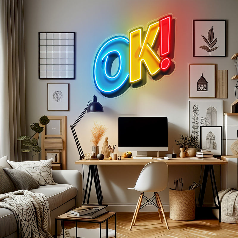 Ok Sign LED Neon Sign Light Pop Art