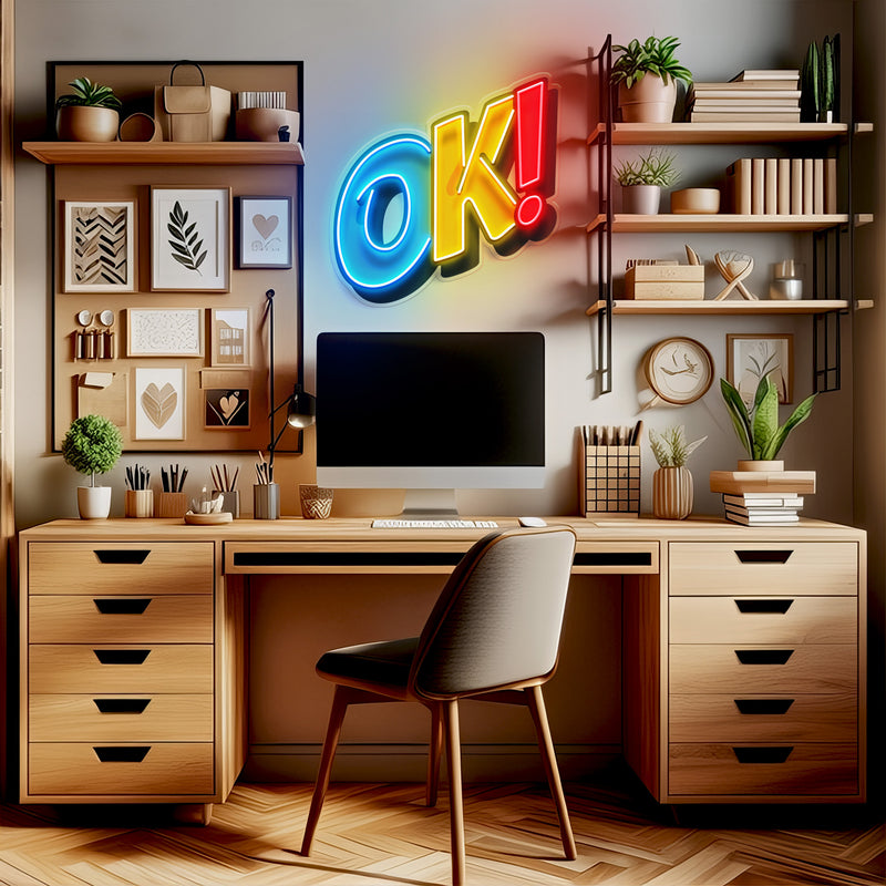 Ok Sign LED Neon Sign Light Pop Art