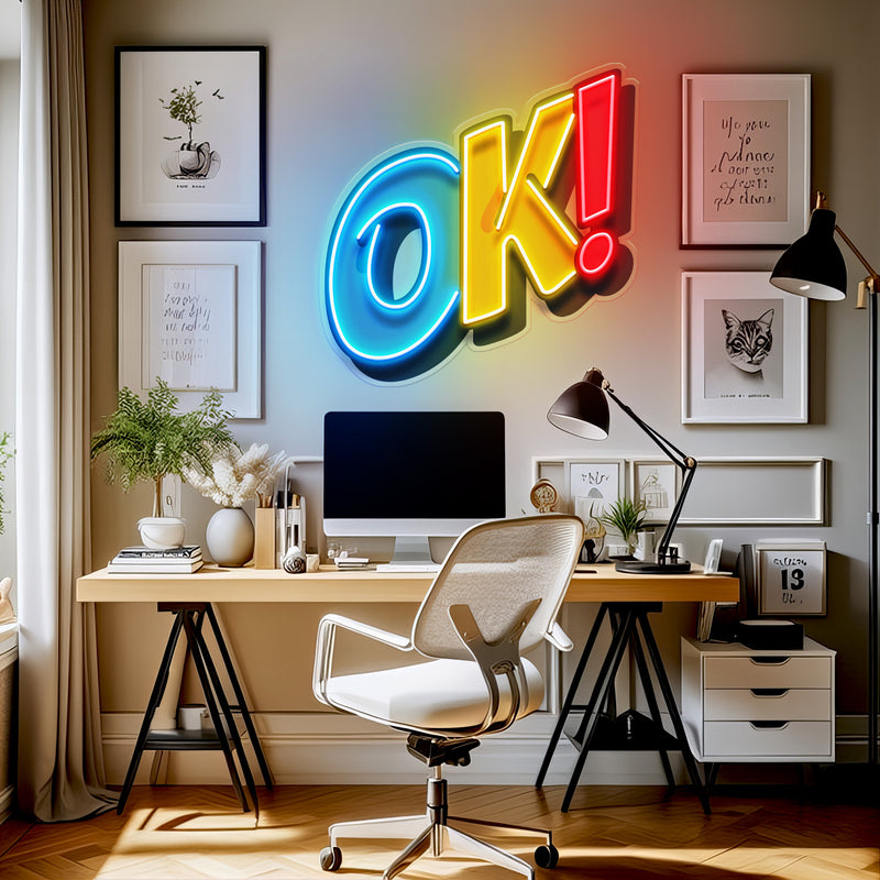 Ok Sign LED Neon Sign Light Pop Art