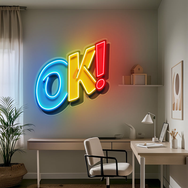 Ok Sign LED Neon Sign Light Pop Art