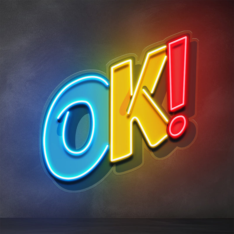 Ok Sign LED Neon Sign Light Pop Art