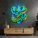 Oni Head And Green Snake LED Neon Sign Light Pop Art