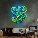 Oni Head And Green Snake LED Neon Sign Light Pop Art