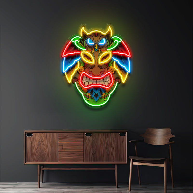 Owl Mask LED Neon Sign Light Pop Art