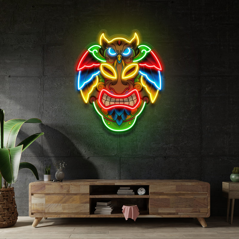 Owl Mask LED Neon Sign Light Pop Art